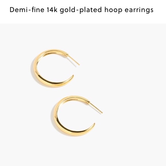 J. CREW Demi-fine 14k Gold-Plated Hoop Earrings - Picture 7 of 8